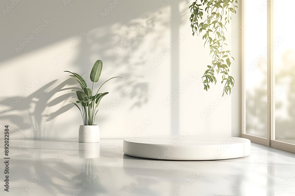 Poster minimalist product display with natural light