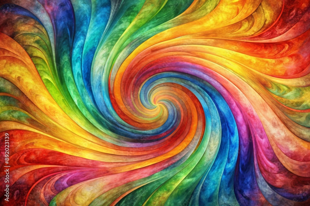 Aufkleber vibrant colors swirl together on a textured paper background, creating a unique abstract design with