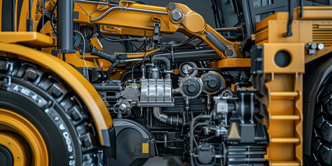  Heavy Duty Tractor Engine Components Highlighting Agricultural Machinery and Mechanical Engineering