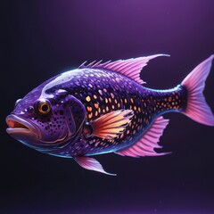 Fototapeta premium Purple and Orange Fish with Spots.