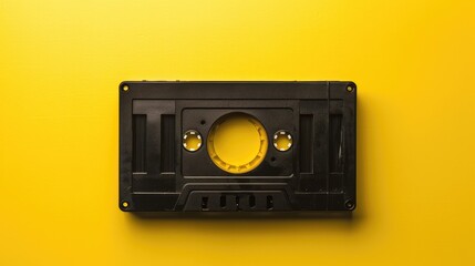 Obraz premium VHS tape isolated on yellow background