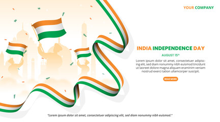 Obraz premium India Independence Day Background with people holding flags