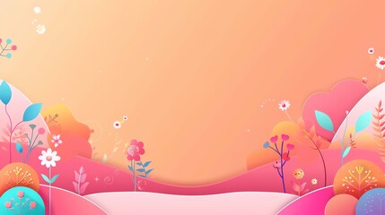 Peach beige minimalist background with space above for text flat design front view soft theme cartoon drawing Triadic Color Scheme