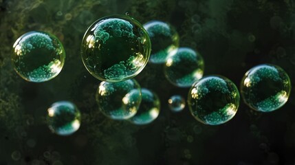 green soap bubbles