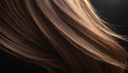 Fototapeta premium Closeup of Smooth, Silky Brown Hair.