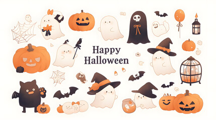 Fototapeta premium a cute Japanese cartoon style illustration in the style of kawaii art. There is 