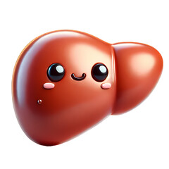 Cute Kawaii 3D Liver Illustration