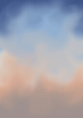 Abstract blue, white , orange and grey grunge backgound illustration for decoration on pollution and evening sky concept.