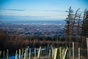 Dublin, Ireland - city and nature views from the top of a hill