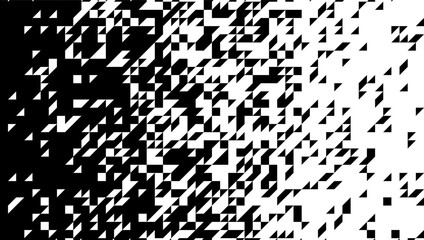 Black and white abstract geometric pattern. Transition effect of sharp triangle. Vector Format Illustration 