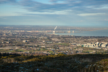 Dublin, Ireland - city and nature views from the top of a hill