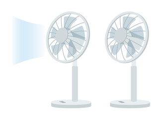 風が出ている扇風機のイラスト素材
