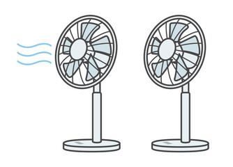 風が出ている扇風機のイラスト素材