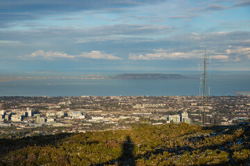 Dublin, Ireland - city and nature views from the top of a hill