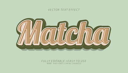3d editable matcha text effect, trendy style text effect template