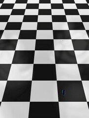 Obraz premium Black and White Checkerboard Floor Pattern