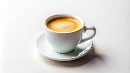 Fototapeta premium Espresso coffee in a white mug on a white background