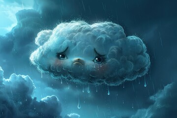 Personifies nature's ability to express emotions, creating a whimsical and relatable scene.