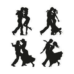 Salsa Dancers Silhouette