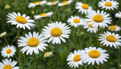 Fototapeta premium Closeup of Daisies in a Field.