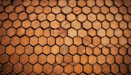 Naklejka premium Hexagonal Wooden Wall Texture.