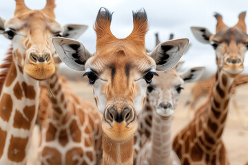 Closeup of endangered animals in a sanctuary