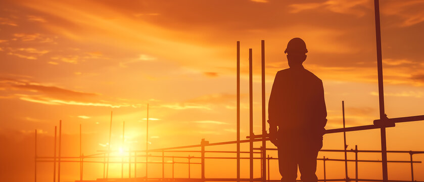 Construction worker building a new structure