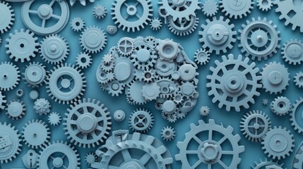 Precision Mind - Abstract Brain with Gears Symbolizing Analytical Thinking, Strengthening Mind for Precision