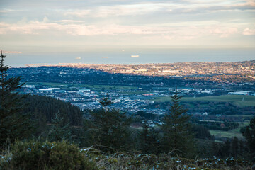 Dublin, Ireland - city and nature views from the top of a hill