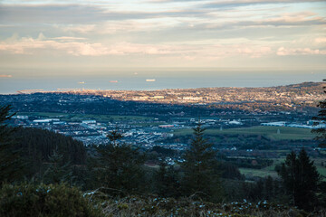 Dublin, Ireland - city and nature views from the top of a hill