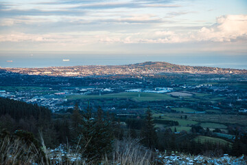 Dublin, Ireland - city and nature views from the top of a hill