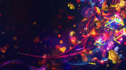 Vibrant online casino banner with modern design showcasing popular games