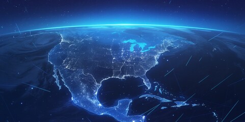5G Tsunami: Illuminating the Path to High-Speed Connectivity in North America with a Map of Light Waves Spreading Across the Continent's 5G Network