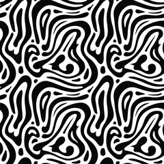 Seamless pattern, abstract doodles, curls, maze, vector background	