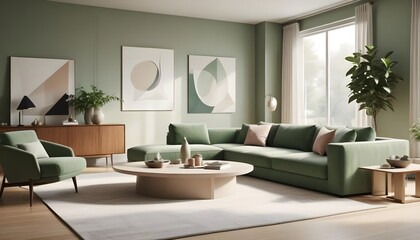 Fototapeta premium Photo interior modern design room 3d illustration