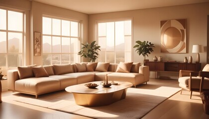 Fototapeta premium Photo interior modern design room 3d illustration