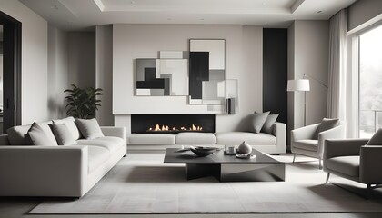 Photo interior modern design room 3d illustration