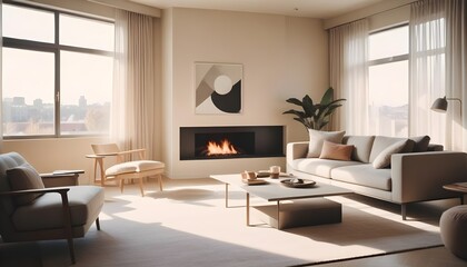 Fototapeta premium Photo interior modern design room 3d illustration