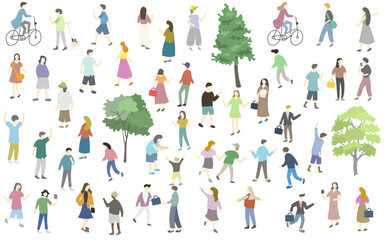  city people architectural vector illustration