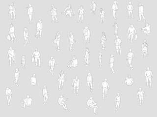 Isometric city people architectural vector illustration