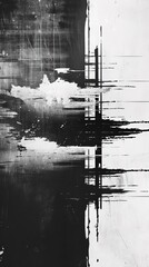 Fototapeta premium モノクロのペイントされた壁紙
