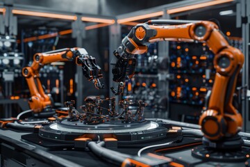 AI-Powered Automation Hub: The Future of Technology with Mechanical Arms and AI Algorithms at the Helm