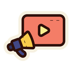 video marketing sticker icon