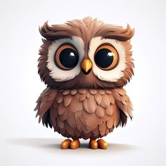 Fototapeta premium a brown and white owl with big eyes