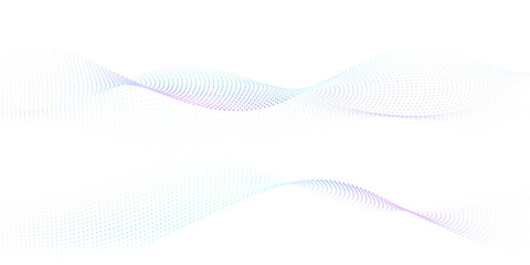 Flowing particles form waves, a gradient light pattern. modern technology background Vector illustration