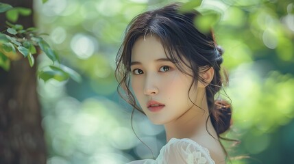 Generative AI: Asian Woman in Summer Attire