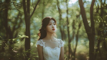 Generative AI: Happy Asian Woman in Summer