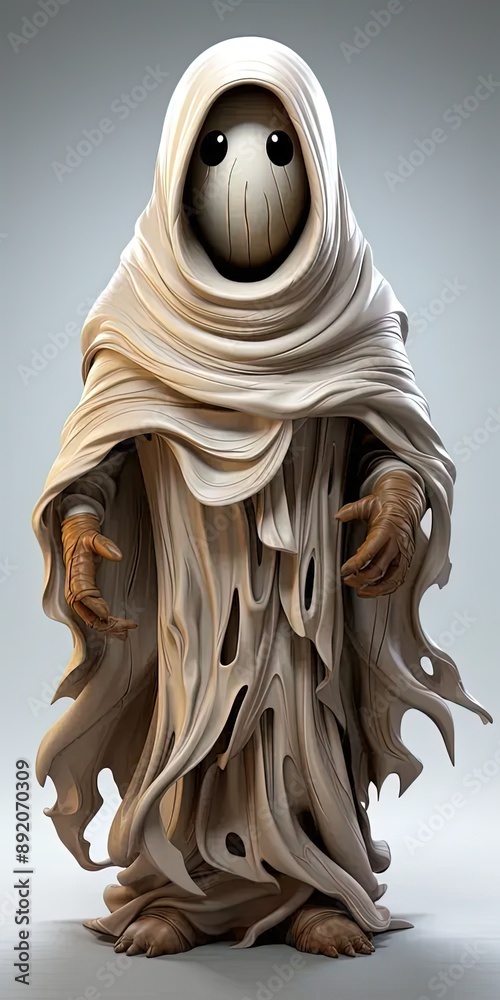 Canvas Prints a statue of a creature with a hood and eyes