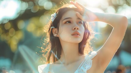 Summer Fashion: Asian Woman by Generative AI