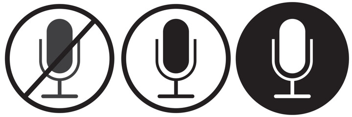 Microphone Icons set. variant microphone icon. Karaoke mic. Podcast microphone. web and mobile icons. vector illustration. EPS 10.